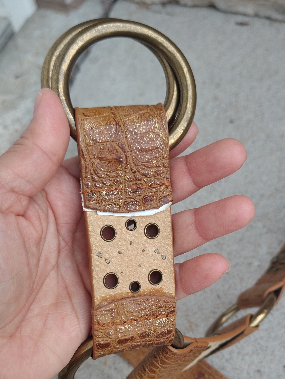 Vintage Guess Leather Studded Double Loop Buckle Belt Country Rodeo Western Y2K - Picture 8 of 15